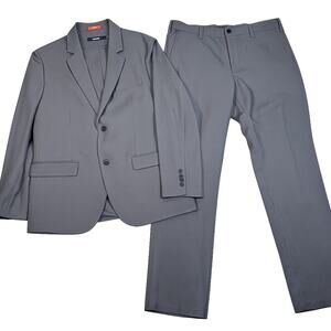 NWOT BLUFFWORKS Gramercy Men's 2 Piece Suit Blazer Size 42R Gray Pants 34x32